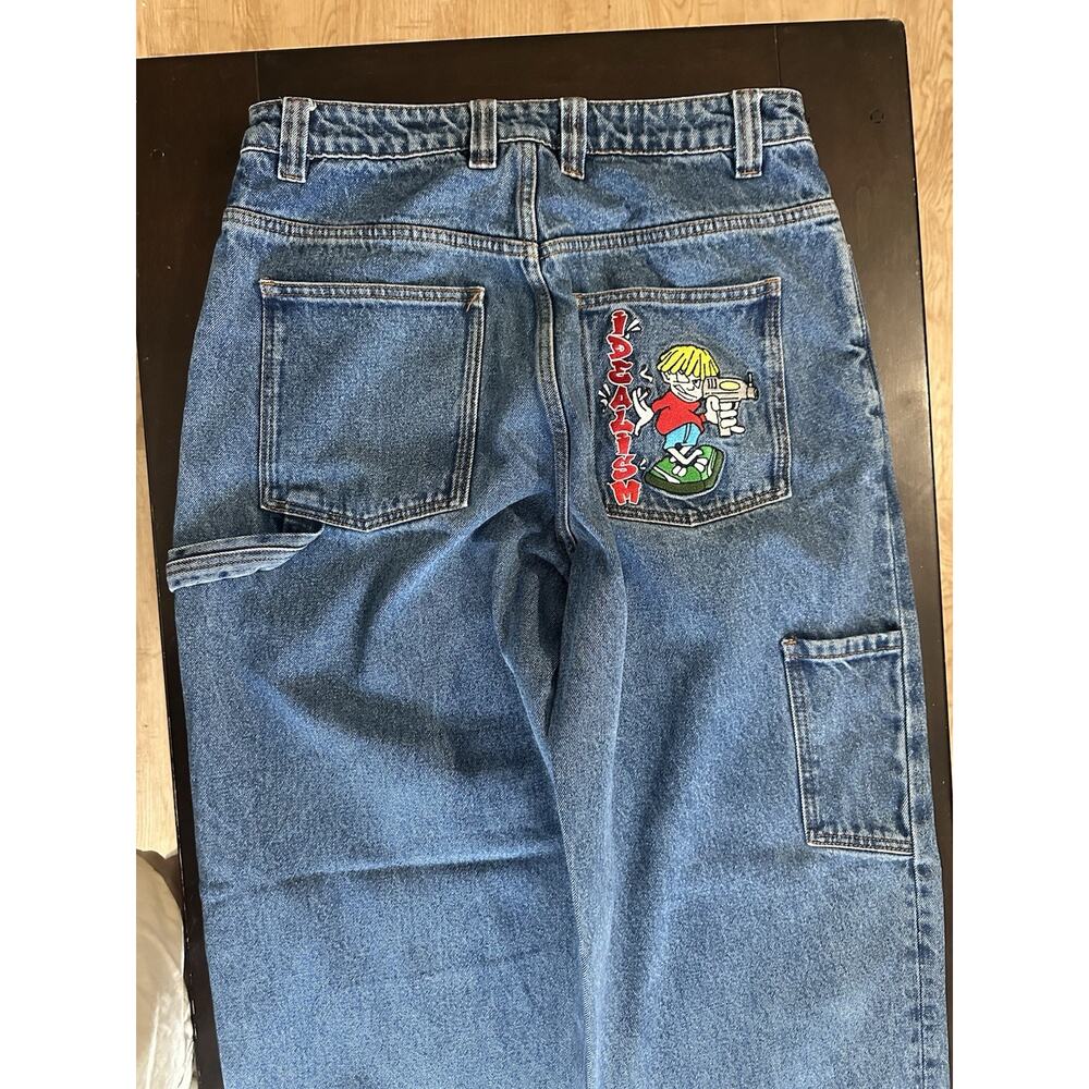 90’s Y2K Idealism Blue Jeans OG Denim Mens Small Baggy Skater Carpenter Sz 32 - Picture 5 of 10
